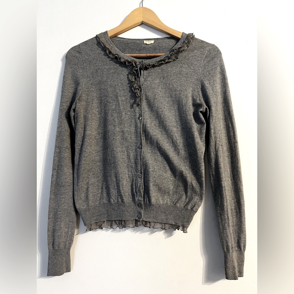 J. Crew women’s gray button up cardigan sweater, Sz S